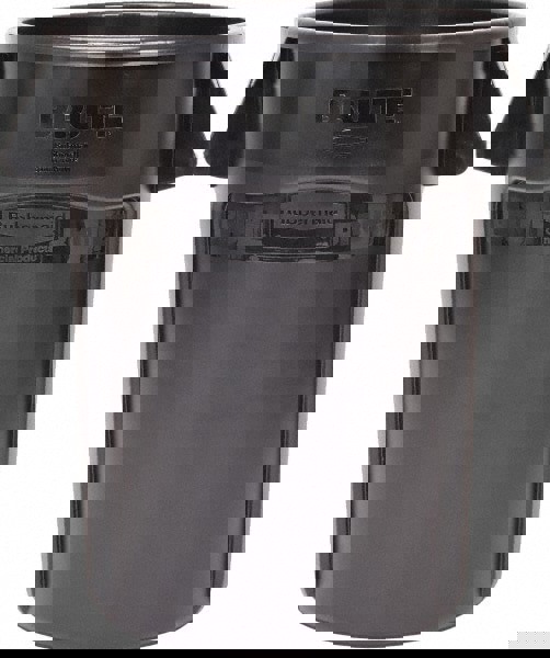 Vented Round Brute Container, 44 gal, Plastic, Black